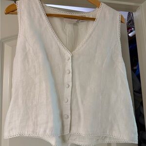 Laura Ashley White waistcoat Sleeveless vest